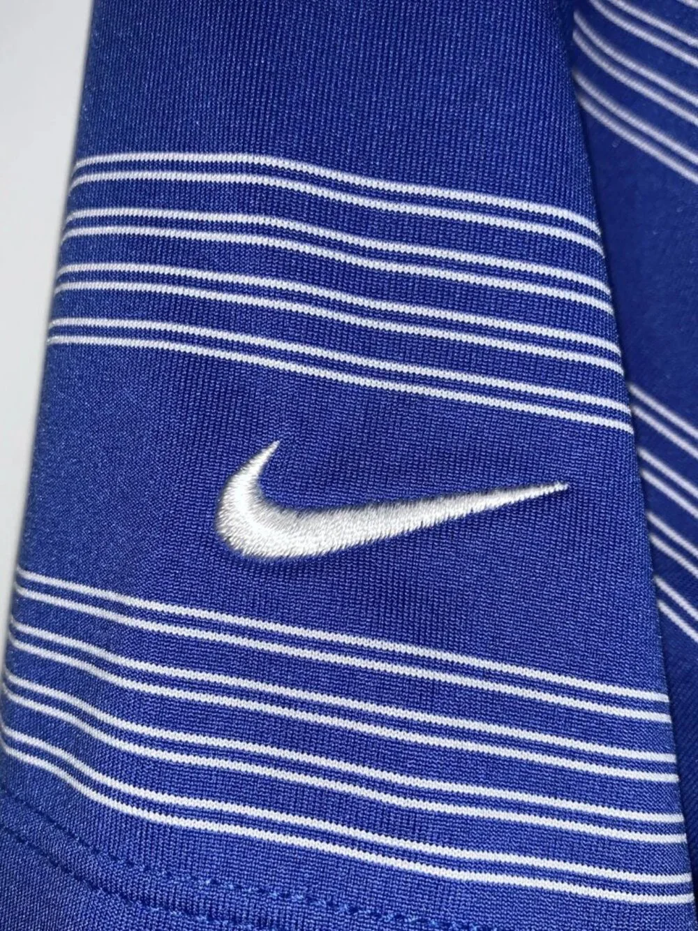 Nike Golf Tour Performance Dri-FIT Polo Shirt Men's Medium Blue White Striped Sh